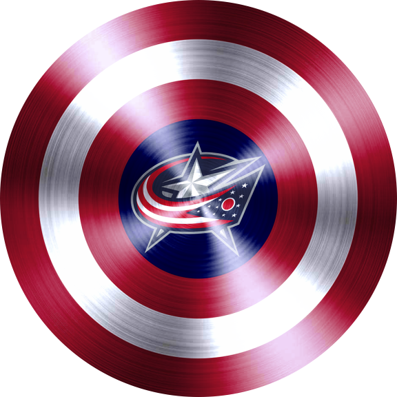 Captain American Shield With Columbus Blue Jackets Logo cricut iron on